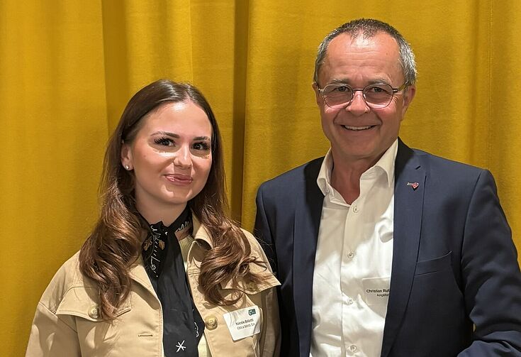 Präsident Christian Rutishauser gemeinsam mit dem neu gewählten Vorstandsmitglied Nicole Belotti.